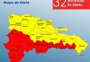 COE pone en alerta roja 14 provincias y 18 en amarilla por paso de la tormenta Franklin